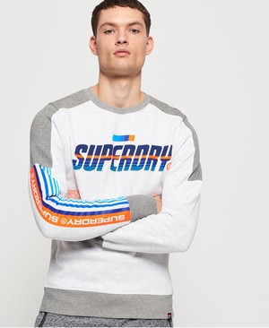 Superdry Super Surf Crew Férfi Pulóver Piros/Szürke | IQRFK1527